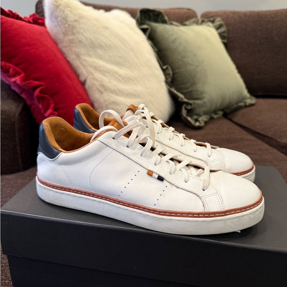 Allen Edmonds Alpha white leather lace-up sneakers